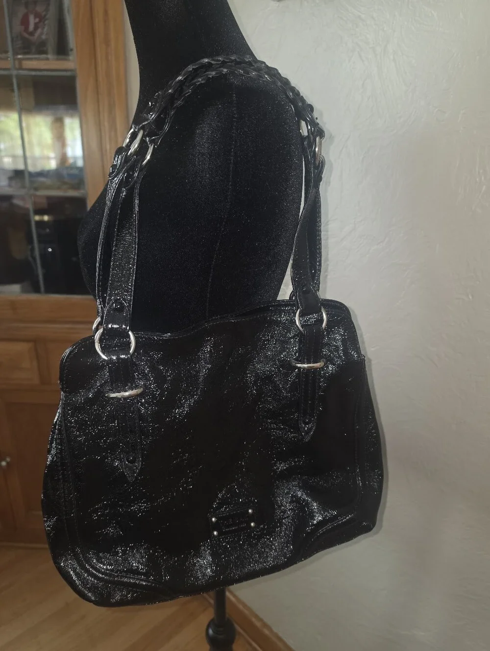 The Sak Black Patent Shoulder/hand Bag